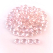 100.25 Cts. Rose Quartz 6mm Smooth Round Shape AA Grade Cabochons Parcel - Total 100 Pcs.