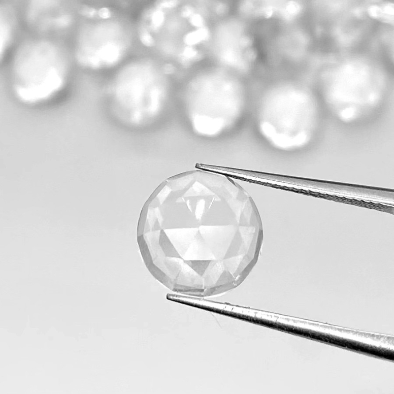 397 Cts. Crystal Quartz 10mm Faceted Round Shape AAA Grade Cabochons Parcel - Total 100 Pcs.