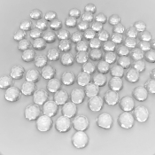 397 Cts. Crystal Quartz 10mm Faceted Round Shape AAA Grade Cabochons Parcel - Total 100 Pcs.