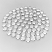 397 Cts. Crystal Quartz 10mm Faceted Round Shape AAA Grade Cabochons Parcel - Total 100 Pcs.
