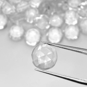 396 Cts. Crystal Quartz 10mm Faceted Round Shape AAA Grade Cabochons Parcel - Total 94 Pcs.