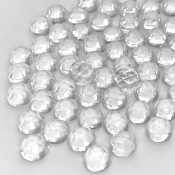 396 Cts. Crystal Quartz 10mm Faceted Round Shape AAA Grade Cabochons Parcel - Total 94 Pcs.
