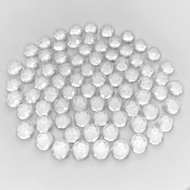 396 Cts. Crystal Quartz 10mm Faceted Round Shape AAA Grade Cabochons Parcel - Total 94 Pcs.