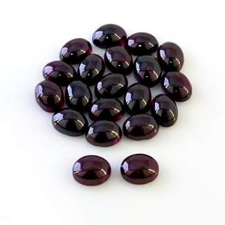 44.6 Carat Rhodolite Garnet 8x6mm Smooth Oval Shape A Grade Cabochons Parcel - Total 20 Pcs.