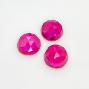  27.50 Carat Lab Ruby 12mm Rose Cut Round Shape AAA Grade Cabochons Parcel - Total 3 Pcs.