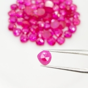  86.20 Cts. Lab Ruby 6mm Rose Cut Heart Shape AAA Grade Cabochons Parcel - Total 67 Pcs.