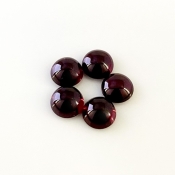 13.7 Carat Rhodolite Garnet 8mm Smooth Round Shape AA+ Grade Cabochons Parcel - Total 5 Pcs.