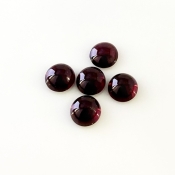 13.7 Carat Rhodolite Garnet 8mm Smooth Round Shape AA+ Grade Cabochons Parcel - Total 5 Pcs.