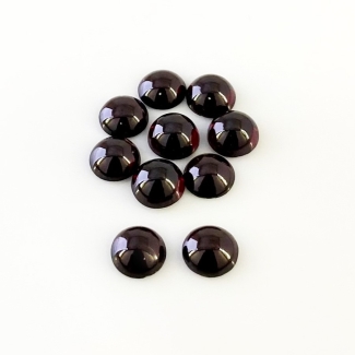 26.13 Carat Rhodolite Garnet 8mm Smooth Round Shape A Grade Cabochons Parcel - Total 10 Pcs.