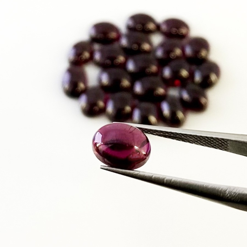 44.3 Carat Rhodolite Garnet 8x6mm Smooth Oval Shape A Grade Cabochons Parcel - Total 20 Pcs.