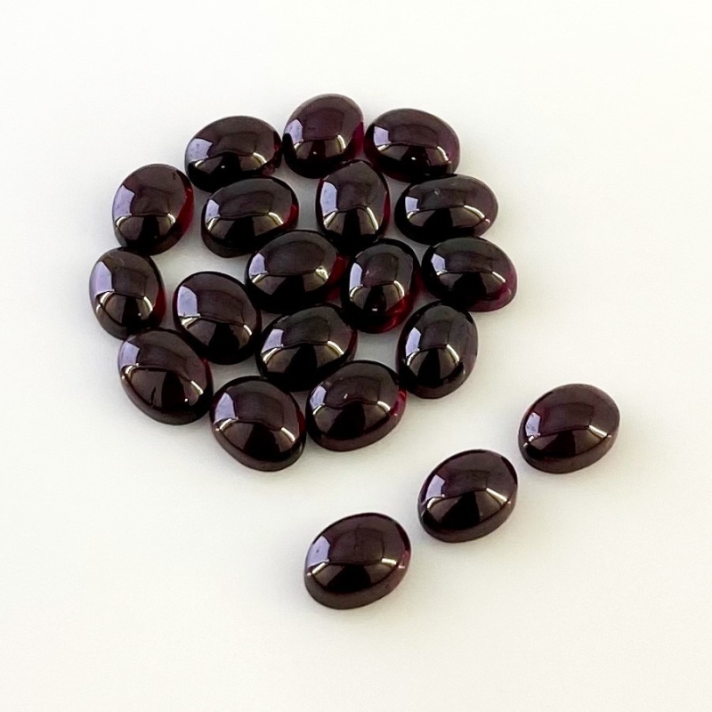 44.3 Carat Rhodolite Garnet 8x6mm Smooth Oval Shape A Grade Cabochons Parcel - Total 20 Pcs.