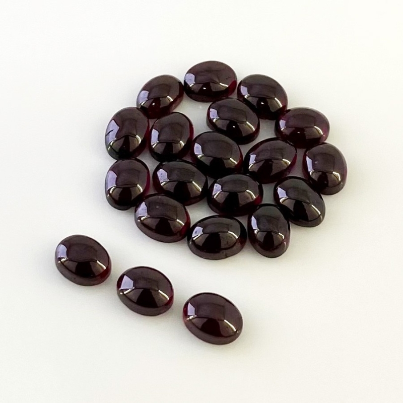 44.3 Carat Rhodolite Garnet 8x6mm Smooth Oval Shape A Grade Cabochons Parcel - Total 20 Pcs.