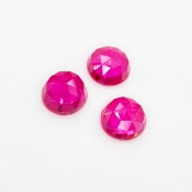  21.35 Carat Lab Ruby 11mm Rose Cut Round Shape AAA Grade Cabochons Parcel - Total 3 Pcs.