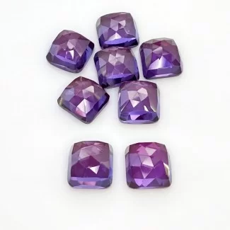 Lab Alexandrite Rose Cut Square Shape AAA Grade Cabochon Parcel - 10mm - 8 Pc. - 61.10 Cts.