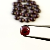 40.15 Carat Rhodolite Garnet 6mm Smooth Square Cushion Shape A Grade Cabochons Parcel - Total 25 Pcs.