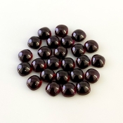 40.15 Carat Rhodolite Garnet 6mm Smooth Square Cushion Shape A Grade Cabochons Parcel - Total 25 Pcs.