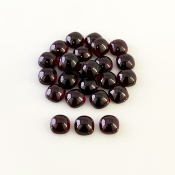 40.15 Carat Rhodolite Garnet 6mm Smooth Square Cushion Shape A Grade Cabochons Parcel - Total 25 Pcs.