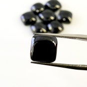 57.45 Carat Black Spinel 10mm Smooth Square Cushion Shape AAA Grade Cabochons Parcel - Total 8 Pcs.