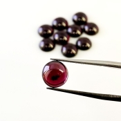 26.02 Carat Rhodolite Garnet 8mm Smooth Round Shape A Grade Cabochons Parcel - Total 10 Pcs.