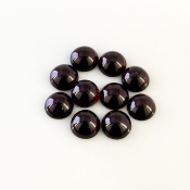 26.02 Carat Rhodolite Garnet 8mm Smooth Round Shape A Grade Cabochons Parcel - Total 10 Pcs.