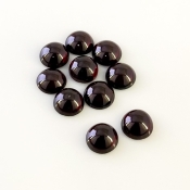 26.02 Carat Rhodolite Garnet 8mm Smooth Round Shape A Grade Cabochons Parcel - Total 10 Pcs.