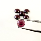 12.68 Carat Rhodolite Garnet 8mm Smooth Round Shape A Grade Cabochons Parcel - Total 6 Pcs.