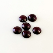 12.68 Carat Rhodolite Garnet 8mm Smooth Round Shape A Grade Cabochons Parcel - Total 6 Pcs.