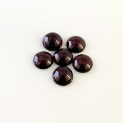 12.68 Carat Rhodolite Garnet 8mm Smooth Round Shape A Grade Cabochons Parcel - Total 6 Pcs.