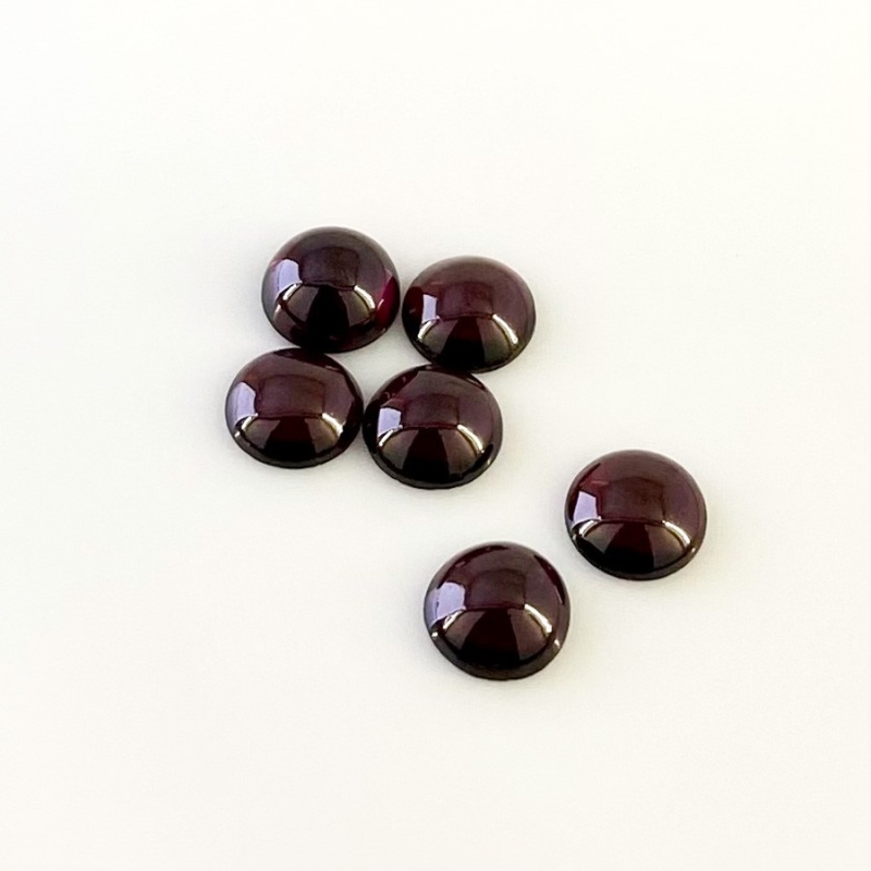 12.68 Carat Rhodolite Garnet 8mm Smooth Round Shape A Grade Cabochons Parcel - Total 6 Pcs.