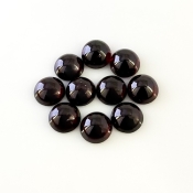 29.1 Carat Rhodolite Garnet 8mm Smooth Round Shape A Grade Cabochons Parcel - Total 10 Pcs.