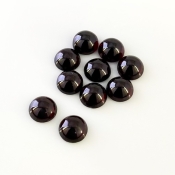 29.1 Carat Rhodolite Garnet 8mm Smooth Round Shape A Grade Cabochons Parcel - Total 10 Pcs.