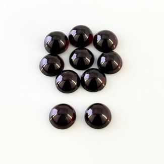 29.1 Carat Rhodolite Garnet 8mm Smooth Round Shape A Grade Cabochons Parcel - Total 10 Pcs.