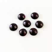 16.86 Carat Rhodolite Garnet 8mm Smooth Round Shape A Grade Cabochons Parcel - Total 7 Pcs.