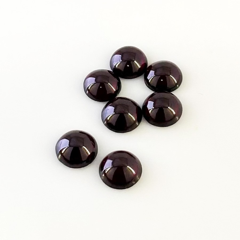16.86 Carat Rhodolite Garnet 8mm Smooth Round Shape A Grade Cabochons Parcel - Total 7 Pcs.
