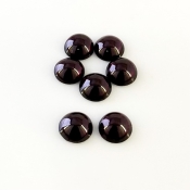16.86 Carat Rhodolite Garnet 8mm Smooth Round Shape A Grade Cabochons Parcel - Total 7 Pcs.