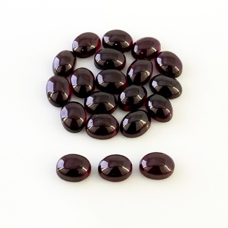 44.3 Carat Rhodolite Garnet 8x6mm Smooth Oval Shape A Grade Cabochons Parcel - Total 20 Pcs.