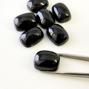 248.15 Carats Black Spinel 20x15mm Smooth Cushion Shape AAA Grade Cabochons Parcel - Total 7 Pcs.
