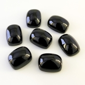 248.15 Carats Black Spinel 20x15mm Smooth Cushion Shape AAA Grade Cabochons Parcel - Total 7 Pcs.