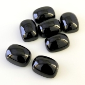 248.15 Carats Black Spinel 20x15mm Smooth Cushion Shape AAA Grade Cabochons Parcel - Total 7 Pcs.