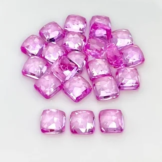  93.55 Cts. Lab Pink Sapphire 8mm Rose Cut Square Cushion Shape AAA Grade Cabochons Parcel - Total 22 Pcs.