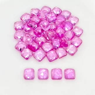 Lab Pink Sapphire Rose Cut Square Cushion Shape AAA Grade Cabochon Parcel - 6mm - 45 Pc. - 73.30 Cts.