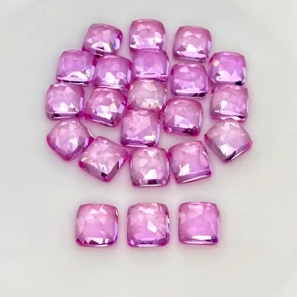  94.20 Cts. Lab Pink Sapphire 8mm Rose Cut Square Cushion Shape AAA Grade Cabochons Parcel - Total 22 Pcs.