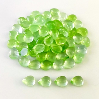 145.1 Carat Prehnite 9x7mm Smooth Pear Shape AA Grade Cabochons Parcel - Total 66 Pcs.