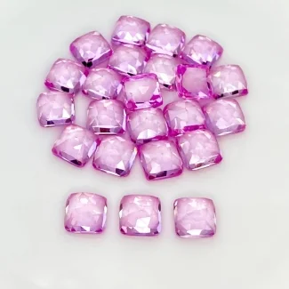  99.55 Cts. Lab Pink Sapphire 8mm Rose Cut Square Cushion Shape AAA Grade Cabochons Parcel - Total 23 Pcs.