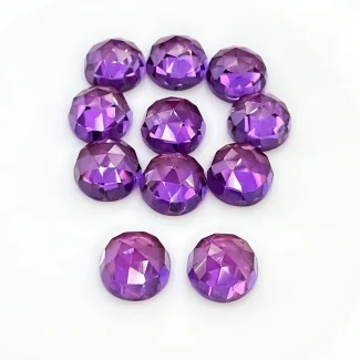  120.65 Cts. Lab Alexandrite 12mm Rose Cut Round Shape AAA Grade Cabochons Parcel - Total 11 Pcs.