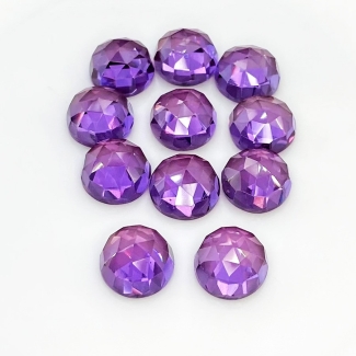  117.50 Cts. Lab Alexandrite 12mm Rose Cut Round Shape AAA Grade Cabochons Parcel - Total 11 Pcs.