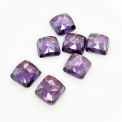  80.80 Cts. Lab Alexandrite 12mm Rose Cut Square Cushion Shape AAA Grade Cabochons Parcel - Total 7 Pcs.
