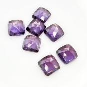  80.80 Cts. Lab Alexandrite 12mm Rose Cut Square Cushion Shape AAA Grade Cabochons Parcel - Total 7 Pcs.