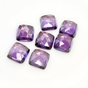  80.80 Cts. Lab Alexandrite 12mm Rose Cut Square Cushion Shape AAA Grade Cabochons Parcel - Total 7 Pcs.