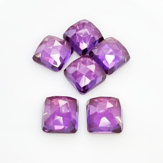  79.20 Cts. Lab Alexandrite 12mm Rose Cut Square Cushion Shape AAA Grade Cabochons Parcel - Total 6 Pcs.